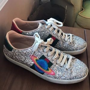 Gucci Glitter Planet Sneakers - like new!